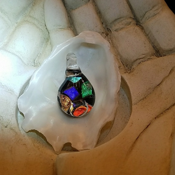 Artist created Jewelry - Dichroic glass pendant